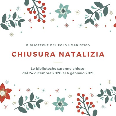 Chiusura natalizia 2020
